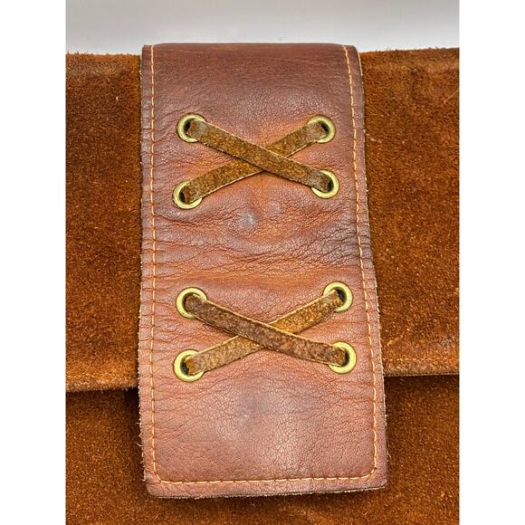 TOWN & COUNTRY SHOES Women's Vintage Brown SuedeLeather Tortoiseshell Clutch Bag - Picture 9 of 11